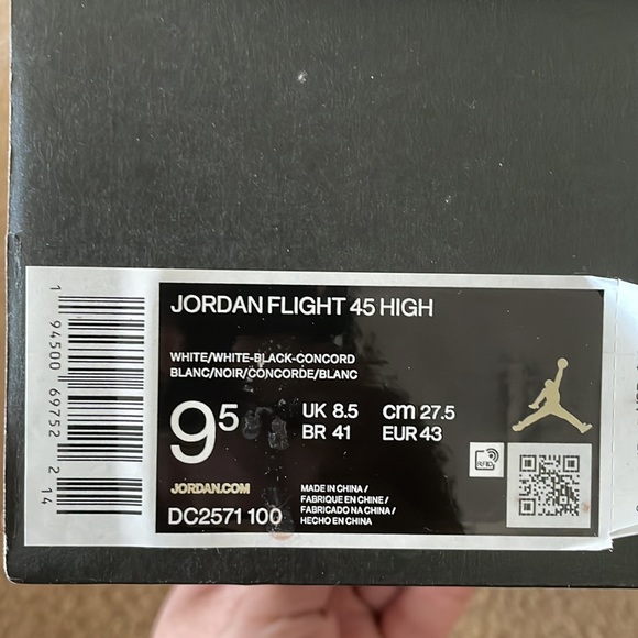 Brand new, Authentic Air Jordan Jordan Flight 45 High Concord size 9.5 - Picture 5 of 8
